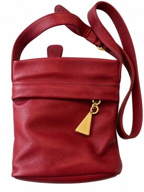 Vintage Americana By Sharif Red Shoulder Bucket Crossbody Leather Bag Y2K NWT